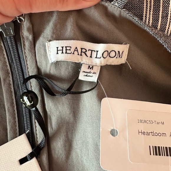 Heartloom Ariana Jumpsuit Size M Gray/White Stripes Linen Cotton Blend NWT - Picture 5 of 10
